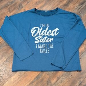 Blue Long Sleeve Graphic Tee